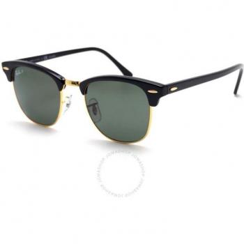 Ray-Ban RB3016 Clubmaster Asian Fit Polarized 901/58 Men's Sunglasses Gold Size 55