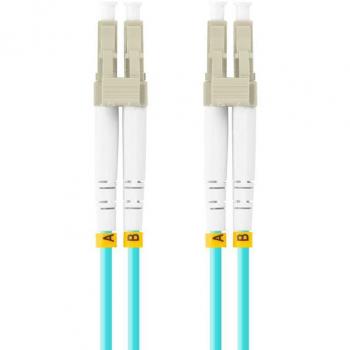 Cable de Fibra Óptica Lanberg LC/UPC a LC/UPC Dúplex Multimodo OM3 50/125µm LSZH 1 Metro Azul