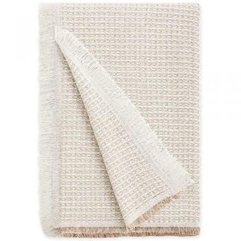 Plaid Multiusos Nido de Abeja 180x260 cm Beige - Fundas para Sofá y Mantas para Cama