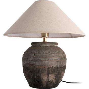 Lámpara de mesa Lucande Thalorin, altura 46 cm, cerámica gris
