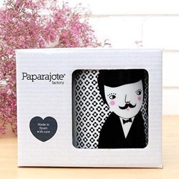 Paparajote Factory Mug Evaristo y Manuela Black - Taza de desayuno original, color negro