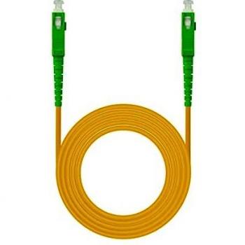 NANOCABLE 10.20.0010- Cable de Fibra Óptica para Router SC/APC a SC/APC Monomodo Simplex LSZH, Color Amarillo, 10 m