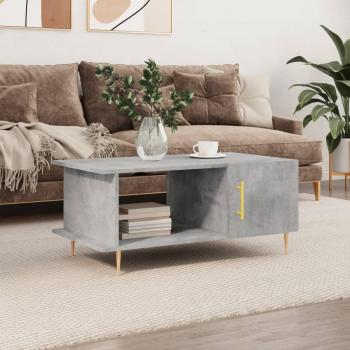 Mesa de centro de madera contrachapada y hormigón gris 90x50x40 cm