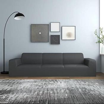 Funda Elástica de Sillón de 4 Plazas Poliéster Jersey Color Antracita para Salón, Sofá Resistente a Manchas, Derrames y Pelos de Mascotas