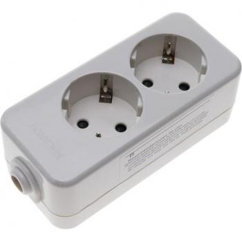 Base de 2 Tomas Schuko 16A 230V 3680W Blanca BeMatik