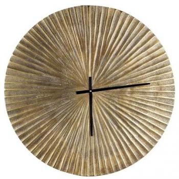Reloj de pared de aluminio y latón Vaigai 59 cm decoración moderna para sala de estar y comedor