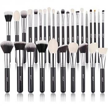 BEILI Juego Brochas Maquillaje, 30PCS Brochas de Maquillaje Profesional, Brochas de Maquillaje Ojos, Para Fundación Sonrojo Ocultadora Polvo Líquido Crema Eyeshadow Resaltador