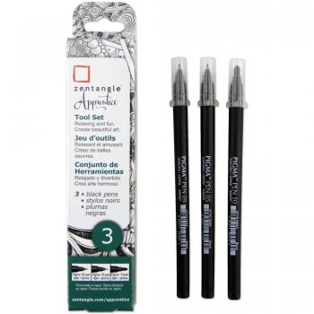 Set de 3 Plumas Estilográficas Zentangle Apprentice Sakura Negro