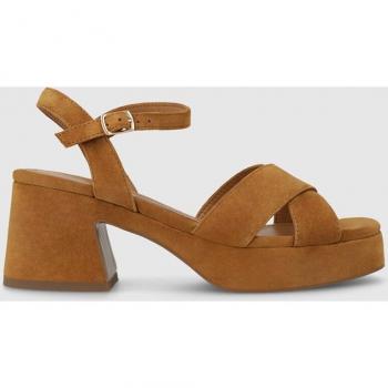 Lodi - Sandalias de mujer en ante con plataforma y tacón en color marrón