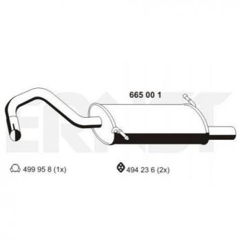 Silenciador trasero ERNST 665001 para Chrysler PT Cruiser Break