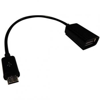 Cargador de Pared USB-A Doble 5V/2.1A Blanco con Adaptador Universal para Dispositivos Apple iOS, Android, Huawei y Honor - Cable OTG Micro USB Macho a Hembra 15 cm