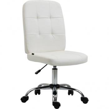 Vinsetto Silla de Oficina sin Brazos Blanco