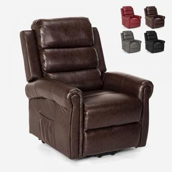Sillón de Relax Eléctrico Masajeador Calefactor Elevador con Ruedas Isabel Color Marrón
