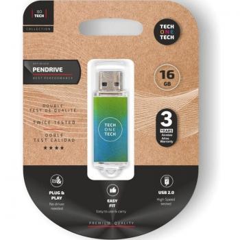 Memoria USB 16GB Tech One Tech Be Ocean 2.0 Verde Degradado