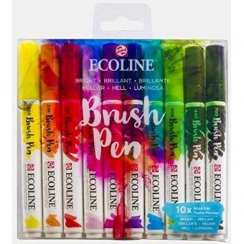 Ecoline Brush Pen Set of 10, Bright Colors