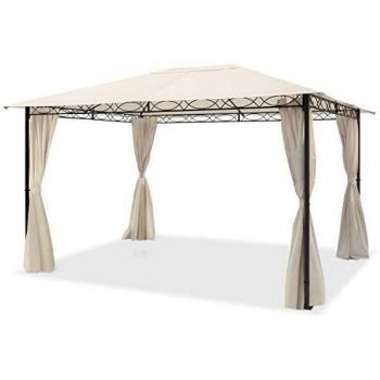 TOOLPORT Cenador de jardín 3x4 m cenador Impermeable con 4 Piezas Laterales Carpa de jardín Aprox. 180g/m² Lona de Techo en Carpa de Fiesta Beige