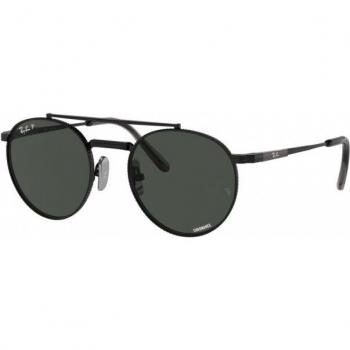 Ray-Ban RB8237 Round II Titanium Polarized Sunglasses, Unisex, Black, Size: 53 MM