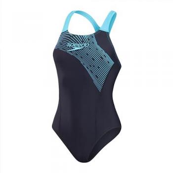 Bañador de natación Speedo Medley Logo 1Pc Mujer, color navy/azul, talla 30, diseño de una pieza