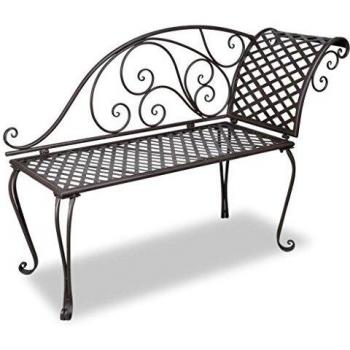 Garden Chaise Lounge 128 cm Steel Antique Brown