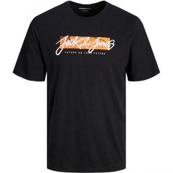 Camiseta Jack and Jones Tiley Crew Black Hombre, manga corta, color negro