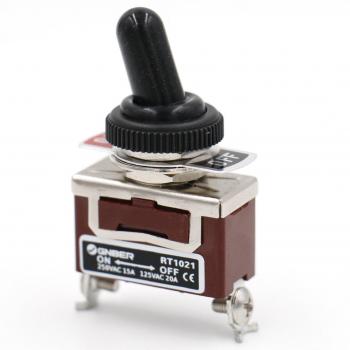 Heschen interruptor de palanca de metal SPST mantenido ON/OFF 2 posición 15A 250VAC con tapa impermeable CE