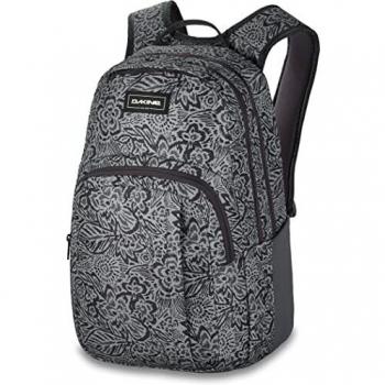 Mochila Dakine Campus M 25L gris negro características: capacidad de 25 litros, diseño moderno, compartimento principal con cierre, bolsillo frontal con organizador, panel trasero acolchado para mayor comodidad, correas ajustables y dur