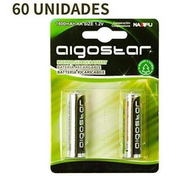 Aigostar 185688 Batería Recargable AA 1600mAH 1.2V, 60pcs