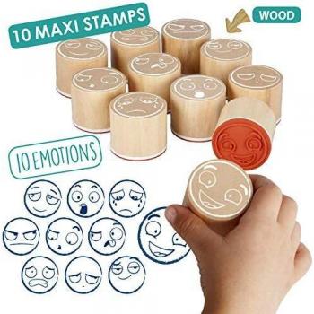 Akros- Maxi Sellos 10 emociones, Multicolor 20546
