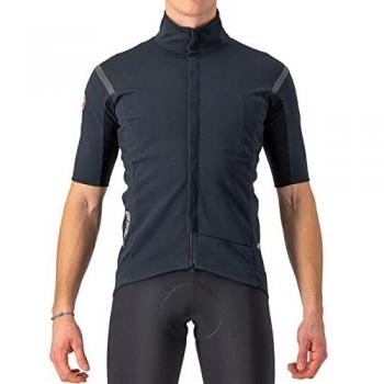 Chaqueta Gabba Ros 2 Azul de Castelli para hombre, GORE-TEX INFINIUM™, diseño aerodinámico, manga larga, resistente al agua y al viento, ideal para ciclismo en condiciones climáticas adversas