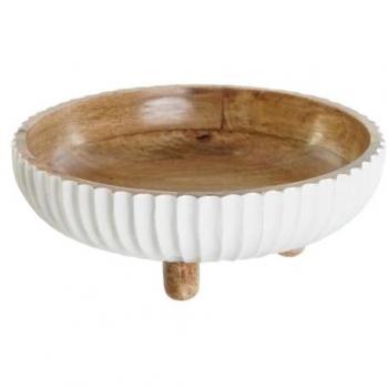 Centro de Mesa DKD Home Decor Blanco Marrón oscuro 25 x 25 x 9 cm