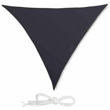 Toldo Vela Triangular Impermeable y Protección UV con Cuerdas de Tensado, 3x3x3m, Gris