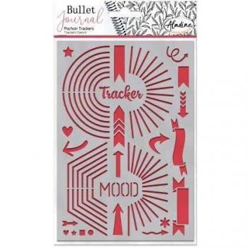 Plantilla Stencil para Bullet Journal Aladine - Medidores de plástico - 19 cm x 12.8 cm - Color blanco - Adulto y mixto