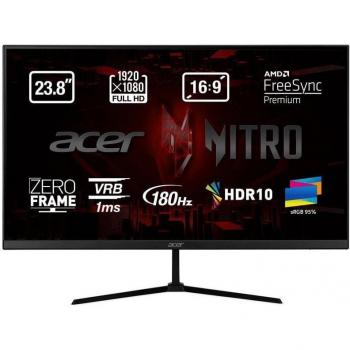 Acer Nitro QG240YS3 23.8 Full HD LED Gaming Monitor with HDR10, VA Panel, ZeroFrame Design, 180Hz Refresh Rate, FreeSync Premium, UM.QQ0EE.304