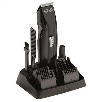 Wahl 5606-526 Recortadora de Barba y Bigote con 6 Posiciones Ajustables, Negro, Funciona a Pilas, Incluye 10 Accesorios