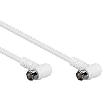Cable Antena F-Quick 5m Blanco 2x Angulado 80 dB