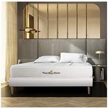 Base Tapizada Blanca + Colchón Windsor de Muelles Ensacados y Viscoelástica 140 x 190 cm - Altura: 26 cm