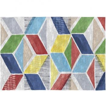 RODIER - Alfombra Decorativa Alika Multicolor de Algodón 120x170 cm