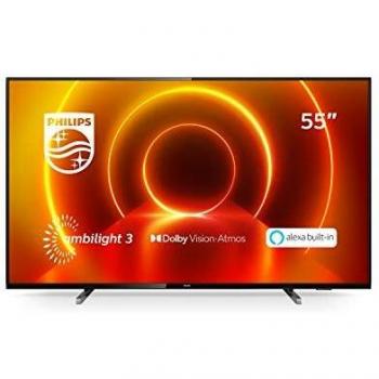 Philips 55PUS7805 Televisor Ultra HD 4K de 55 Pulgadas con Smart TV, HDR10+, Ambilight y Conectividad HDMI/USB