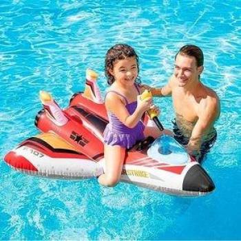 Avión Hinchable Intex Con Pistola De Agua +3A Rojo 117X117 Cm