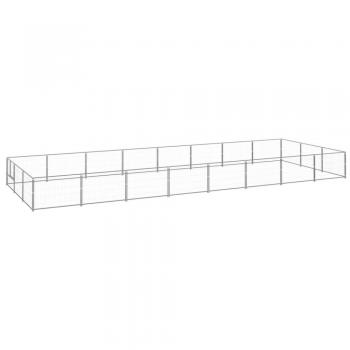 vidaXL Dog Kennel Silver 24 m² Steel