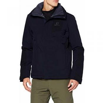 SALOMON Stormstrong Jkt M Chaquetón con Capucha para esquí, Mezcla de sintéticos, Hombre, Azul