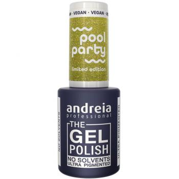Esmalte Semipermanente Andreia Professional The Gel Polish Pool Party Nº6 10.5 ml - Verde con Brillo Holográfico