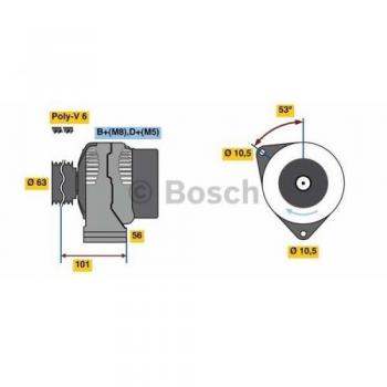 Alternador Bosch 0 986 039 760 - 70A 14V para Peugeot y Citroën