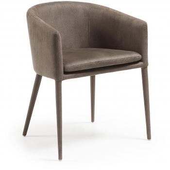 Kavehome Silla con brazos Harlan, Marrón Oscuro