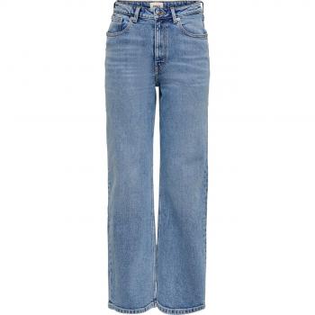 Vaquero recto de mujer Only Juicy azul medio con cintura alta