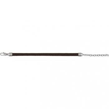 Pulsera de Hombre Breil B Mix TJ3134 - Acero Satinado y Piel Trenzada Negra con Cierre de Mosquetón, 18 cm, Plata-Negro