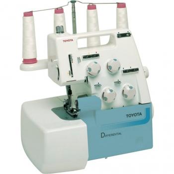Toyota tol4d – Máquina de coser overlock, plástico, blanco/azul, 22 x 30 x 34 cm