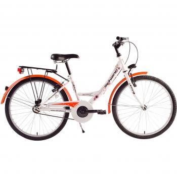 F.Lli Schiano Fantasy 1V Bicicleta, Blanco/Naranja, 24