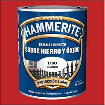 Hammerite Esmalte directo sobre hierro y óxido Liso Brillante Rojo 750 ml