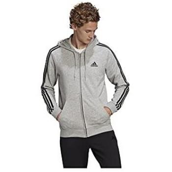 Adidas Essentials French Terry 3-Stripes Sudadera Con Cremallera para Hombre - Gris/Negro